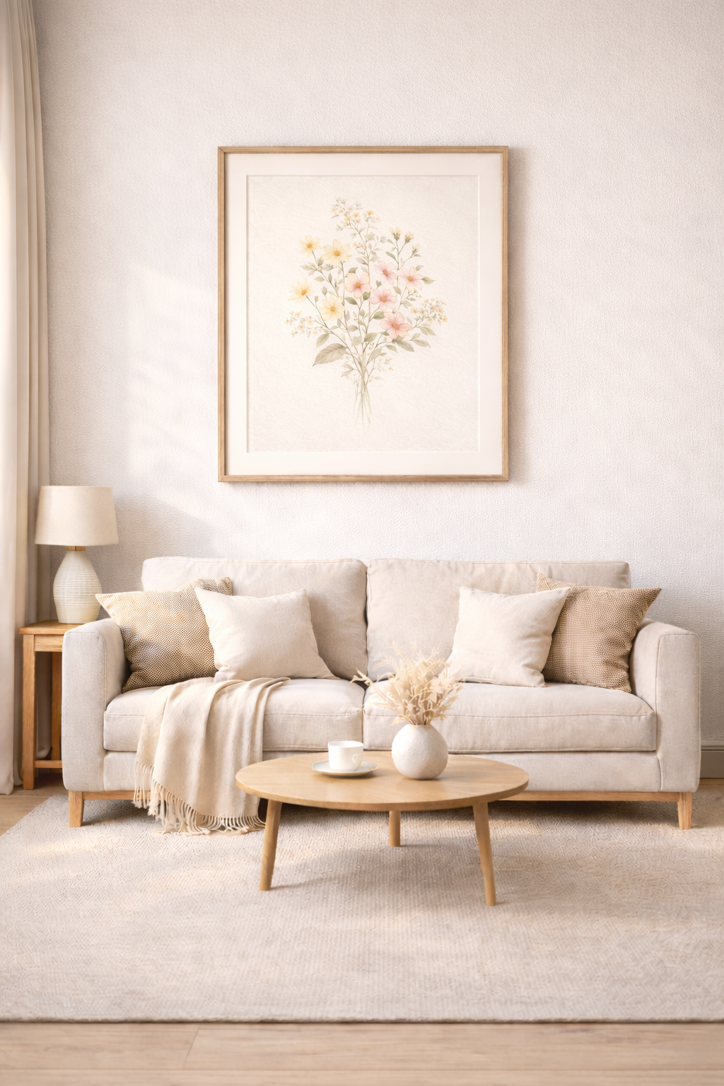 Premium Floral Wall Art – Zeitlose Blumenkunst in eleganten Farben