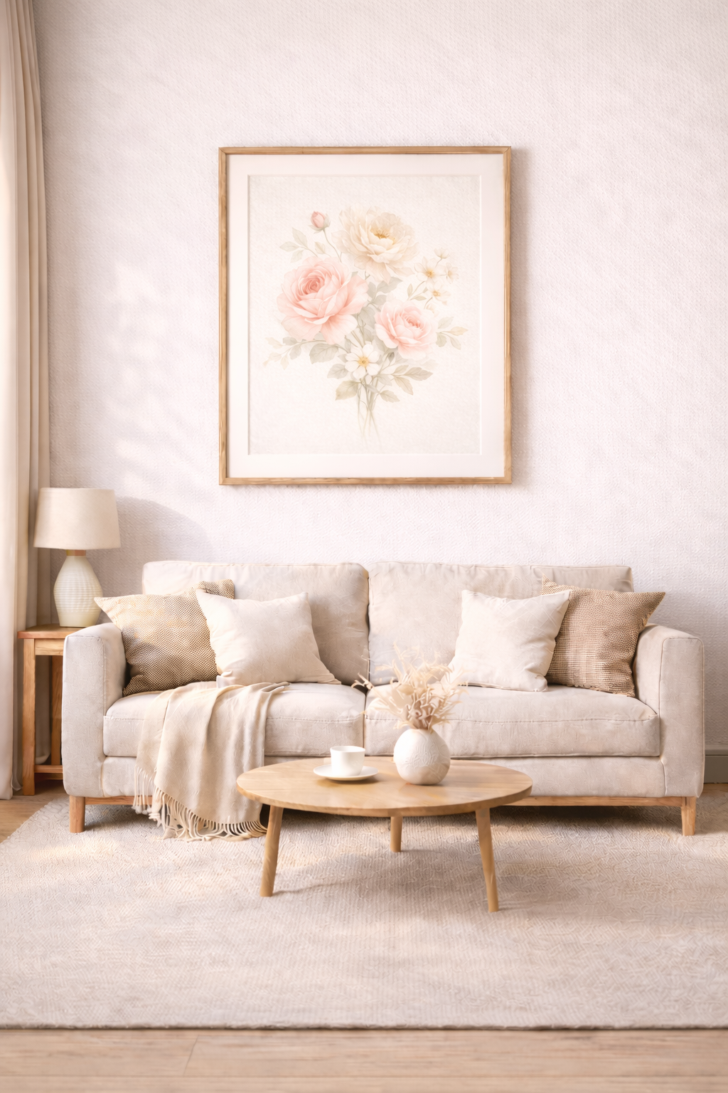 Premium Floral Wall Art – Zeitlose Blumenkunst in eleganten Farben